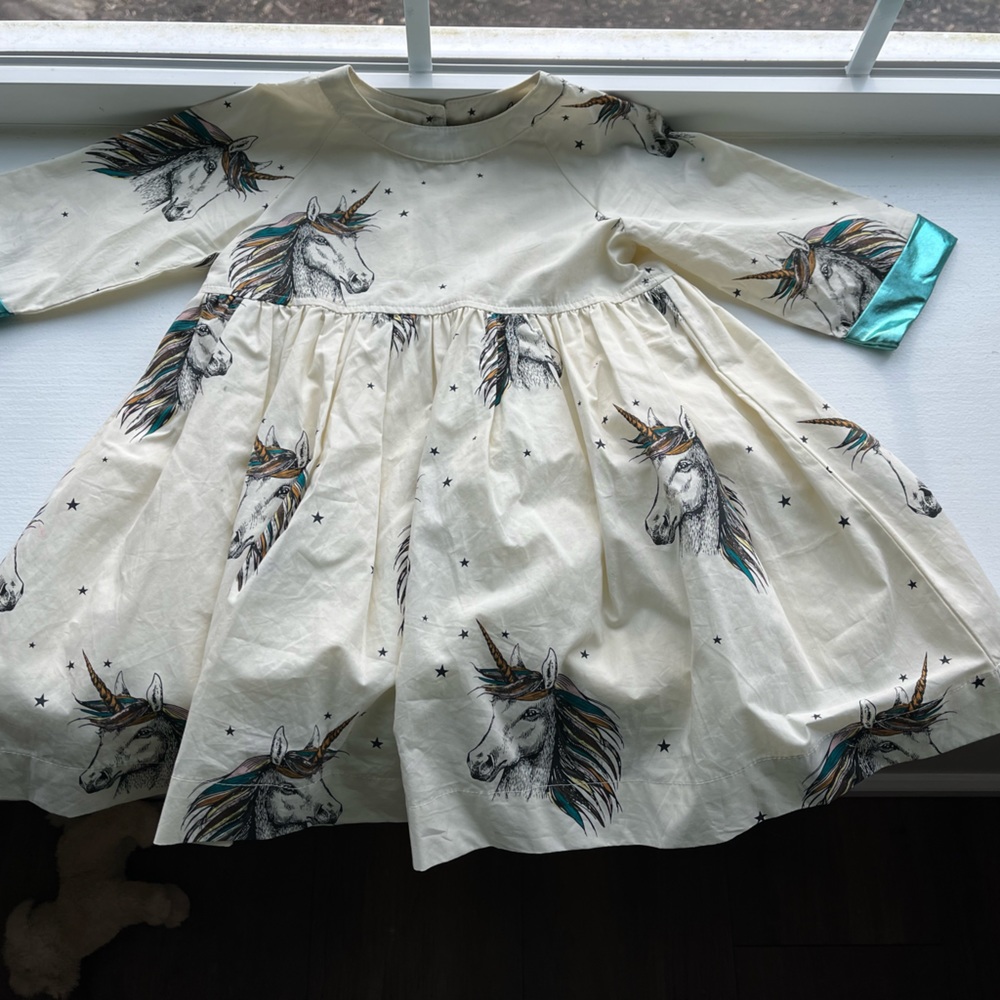 Pink Chicken, size 2, unicorn dress.